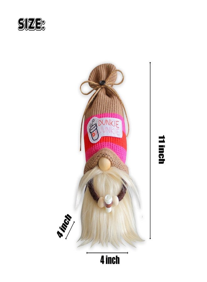 AWISBI Coffee Gnome Plush Coffee Bar Decor, Farmhouse Coffee Decor for Coffee Bar, Handmade Scandinavian Swidish Tomte Tiered Tray Kitchen Decor, Coffee Lover Gift, 10inch - Image 4